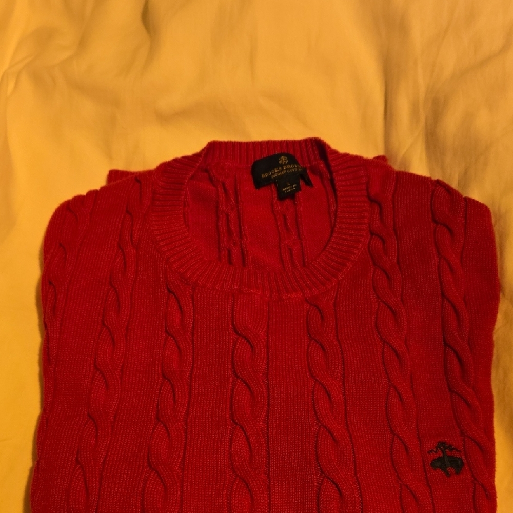 Red Cable Knit Sweater